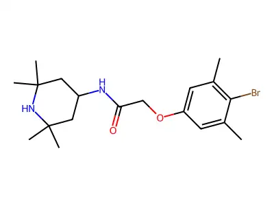 2-(4-bromo-3,5-dimethylphenoxy)-N-(2,2,6,6-tetramethylpiperidin-4-yl)acetamide structure