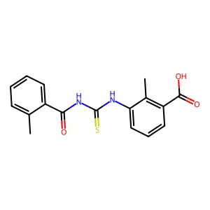 2-Methyl-3-({[(2-methylphenyl)carbonyl]carbamothioyl}amino)benzoic acid structure