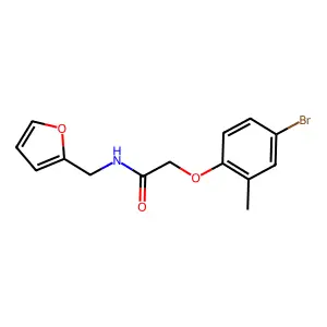 2-(4-bromo-2-methylphenoxy)-N-(furan-2-ylmethyl)acetamide structure