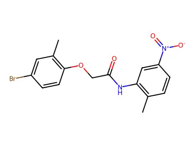 2-(4-bromo-2-methylphenoxy)-N-(2-methyl-5-nitrophenyl)acetamide structure