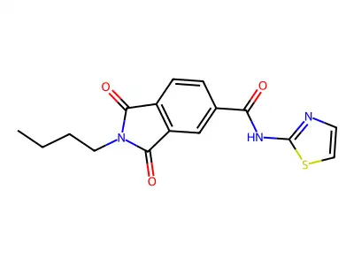 2-butyl-1,3-dioxo-N-(1,3-thiazol-2-yl)isoindole-5-carboxamide structure