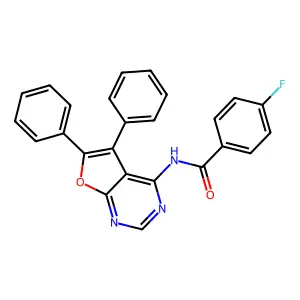 N-(5,6-diphenylfuro[2,3-d]pyrimidin-4-yl)-4-fluorobenzamide structure