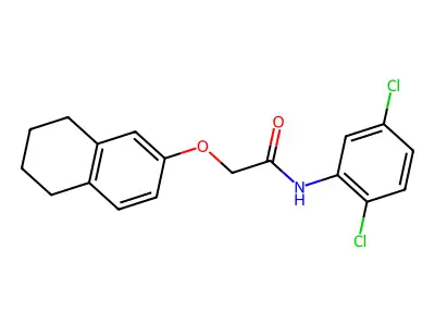 N-(2,5-dichlorophenyl)-2-(5,6,7,8-tetrahydronaphthalen-2-yloxy)acetamide structure