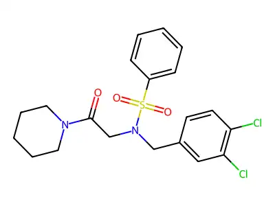 N-(3,4-dichlorobenzyl)-N-[2-oxo-2-(piperidin-1-yl)ethyl]benzenesulfonamide structure