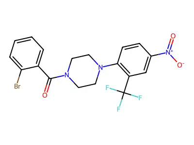 (2-Bromophenyl)-[4-[4-nitro-2-(trifluoromethyl)phenyl]piperazin-1-yl]methanone structure