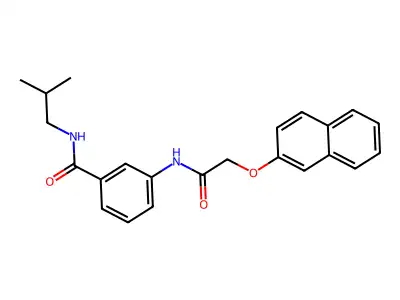 N-(2-methylpropyl)-3-[(2-naphthalen-2-yloxyacetyl)amino]benzamide structure