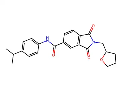 1,3-dioxo-2-(oxolan-2-ylmethyl)-N-(4-propan-2-ylphenyl)isoindole-5-carboxamide structure