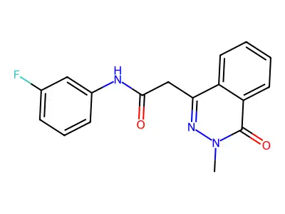 N-(3-fluorophenyl)-2-(3-methyl-4-oxophthalazin-1-yl)acetamide structure