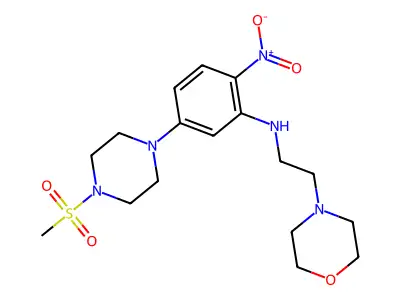 5-(4-methylsulfonylpiperazin-1-yl)-N-(2-morpholin-4-ylethyl)-2-nitroaniline structure