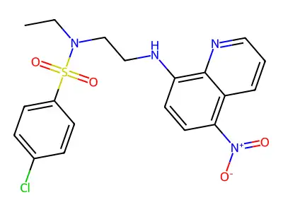 4-chloro-N-ethyl-N-[2-[(5-nitroquinolin-8-yl)amino]ethyl]benzenesulfonamide structure