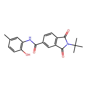 2-tert-butyl-N-(2-hydroxy-5-methylphenyl)-1,3-dioxoisoindole-5-carboxamide structure
