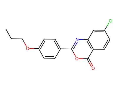 7-chloro-2-(4-propoxyphenyl)-4H-3,1-benzoxazin-4-one structure