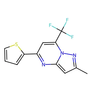 2-Methyl-5-(2-thienyl)-7-(trifluoromethyl)pyrazolo[1,5-a]pyrimidine structure