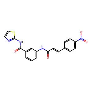 3-[[(E)-3-(4-nitrophenyl)prop-2-enoyl]amino]-N-(1,3-thiazol-2-yl)benzamide structure
