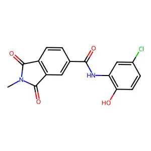 N-(5-chloro-2-hydroxyphenyl)-2-methyl-1,3-dioxoisoindole-5-carboxamide structure