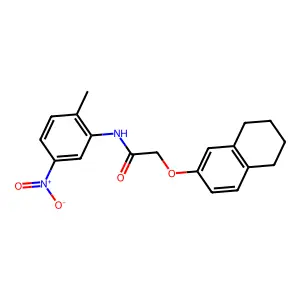 N-(2-methyl-5-nitrophenyl)-2-(5,6,7,8-tetrahydronaphthalen-2-yloxy)acetamide structure