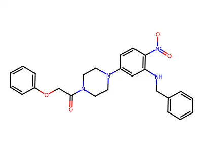 1-[4-[3-(Benzylamino)-4-nitrophenyl]piperazin-1-yl]-2-phenoxyethanone structure