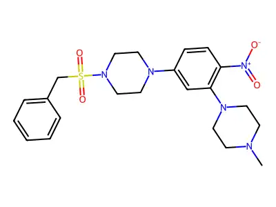 1-[5-(4-Benzylsulfonylpiperazin-1-yl)-2-nitrophenyl]-4-methylpiperazine structure