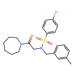 N-[2-(azepan-1-yl)-2-oxoethyl]-4-chloro-N-(3-methylbenzyl)benzenesulfonamide structure