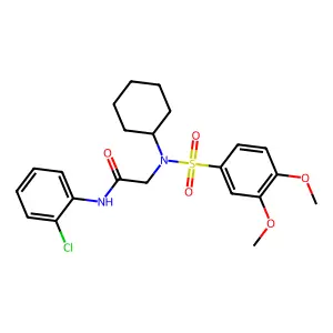 N-(2-chlorophenyl)-2-[cyclohexyl-(3,4-dimethoxyphenyl)sulfonylamino]acetamide structure