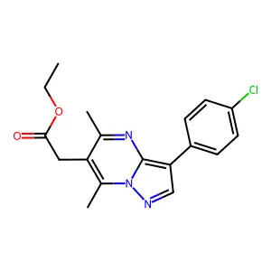 Ethyl [3-(4-chlorophenyl)-5,7-dimethylpyrazolo[1,5-a]pyrimidin-6-yl]acetate structure