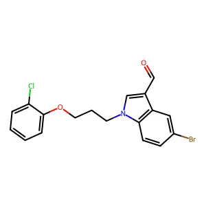 5-bromo-1-[3-(2-chlorophenoxy)propyl]-1H-indole-3-carbaldehyde structure