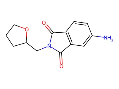 5-amino-2-(tetrahydro-2-furanylmethyl)-1H-isoindole-1,3(2H)-dione structure