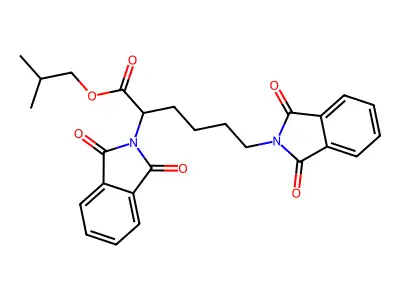 2-methylpropyl 2,6-bis(1,3-dioxo-1,3-dihydro-2H-isoindol-2-yl)hexanoate structure