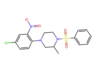 1-(Benzenesulfonyl)-4-(4-chloro-2-nitrophenyl)-2-methylpiperazine structure