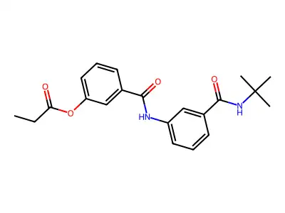 3-{[3-(Tert-butylcarbamoyl)phenyl]carbamoyl}phenyl propanoate structure
