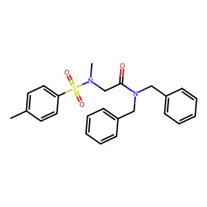 N,N-dibenzyl-2-[methyl-(4-methylphenyl)sulfonylamino]acetamide structure