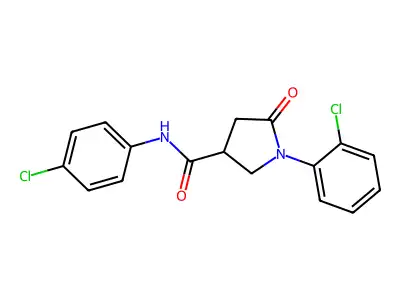 1-(2-chlorophenyl)-N-(4-chlorophenyl)-5-oxopyrrolidine-3-carboxamide structure