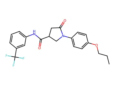 5-oxo-1-(4-propoxyphenyl)-N-[3-(trifluoromethyl)phenyl]pyrrolidine-3-carboxamide structure