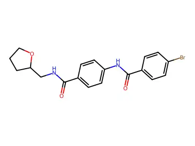 4-[(4-bromobenzoyl)amino]-N-(oxolan-2-ylmethyl)benzamide structure