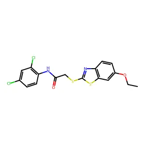 N-(2,4-dichlorophenyl)-2-[(6-ethoxy-1,3-benzothiazol-2-yl)sulfanyl]acetamide structure