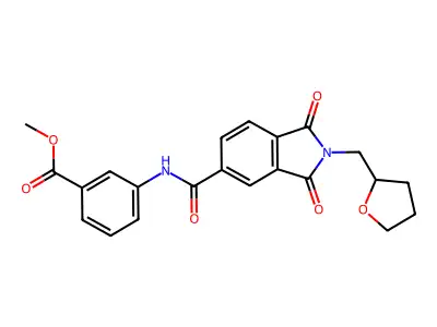 Methyl 3-[[1,3-dioxo-2-(oxolan-2-ylmethyl)isoindole-5-carbonyl]amino]benzoate structure