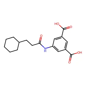 5-[(3-Cyclohexylpropanoyl)amino]benzene-1,3-dicarboxylic acid structure