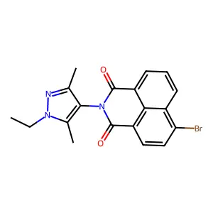 6-bromo-2-(1-ethyl-3,5-dimethyl-1H-pyrazol-4-yl)-1H-benzo[de]isoquinoline-1,3(2H)-dione structure