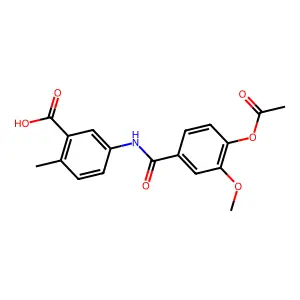 5-({[4-(Acetyloxy)-3-methoxyphenyl]carbonyl}amino)-2-methylbenzoic acid structure