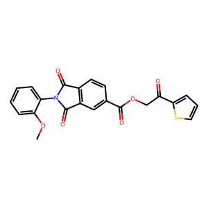 2-Oxo-2-(2-thienyl)ethyl 2-(2-methoxyphenyl)-1,3-dioxo-5-isoindolinecarboxylate structure