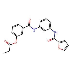 Propionic acid 3-{3-[(furan-2-carbonyl)-amino]-phenylcarbamoyl}-phenyl ester structure