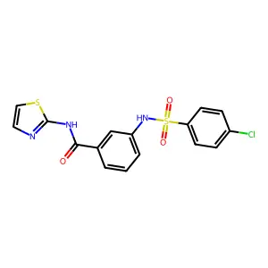 3-[(4-chlorophenyl)sulfonylamino]-N-(1,3-thiazol-2-yl)benzamide structure