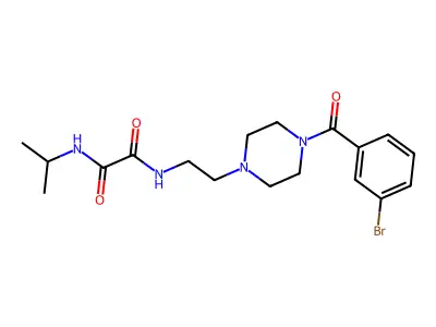 N-[2-[4-(3-bromobenzoyl)piperazin-1-yl]ethyl]-N'-propan-2-yloxamide structure