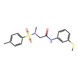 2-[methyl-(4-methylphenyl)sulfonylamino]-N-(3-methylsulfanylphenyl)acetamide structure