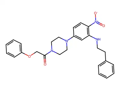 1-(4-{4-Nitro-3-[(2-phenylethyl)amino]phenyl}piperazin-1-yl)-2-phenoxyethanone structure