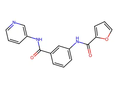 N-[3-(pyridin-3-ylcarbamoyl)phenyl]furan-2-carboxamide structure