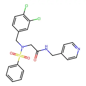 2-[benzenesulfonyl-[(3,4-dichlorophenyl)methyl]amino]-N-(pyridin-4-ylmethyl)acetamide structure