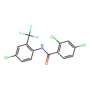 2,4-dichloro-N-[4-chloro-2-(trifluoromethyl)phenyl]benzamide structure