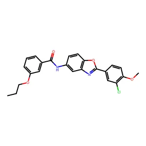 N-[2-(3-chloro-4-methoxyphenyl)-1,3-benzoxazol-5-yl]-3-propoxybenzamide structure