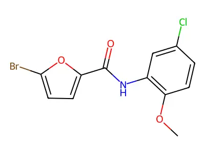 5-bromo-N-(5-chloro-2-methoxyphenyl)furan-2-carboxamide structure